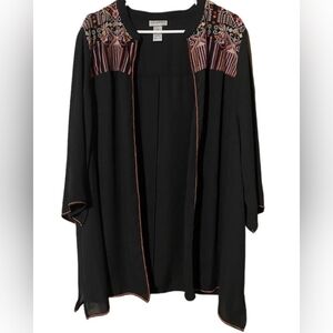 Catherines Black Embroidered Cardigan